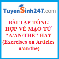 TRẮC NGHIỆM A/AN/THE + ĐÁN ÁN P1