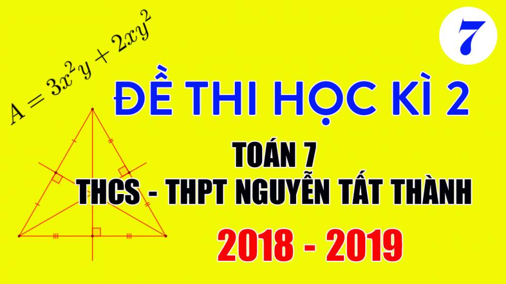 Đề thi Toán lớp 7 học kì 2 năm 2019 THCS Nguyễn Tất Thành