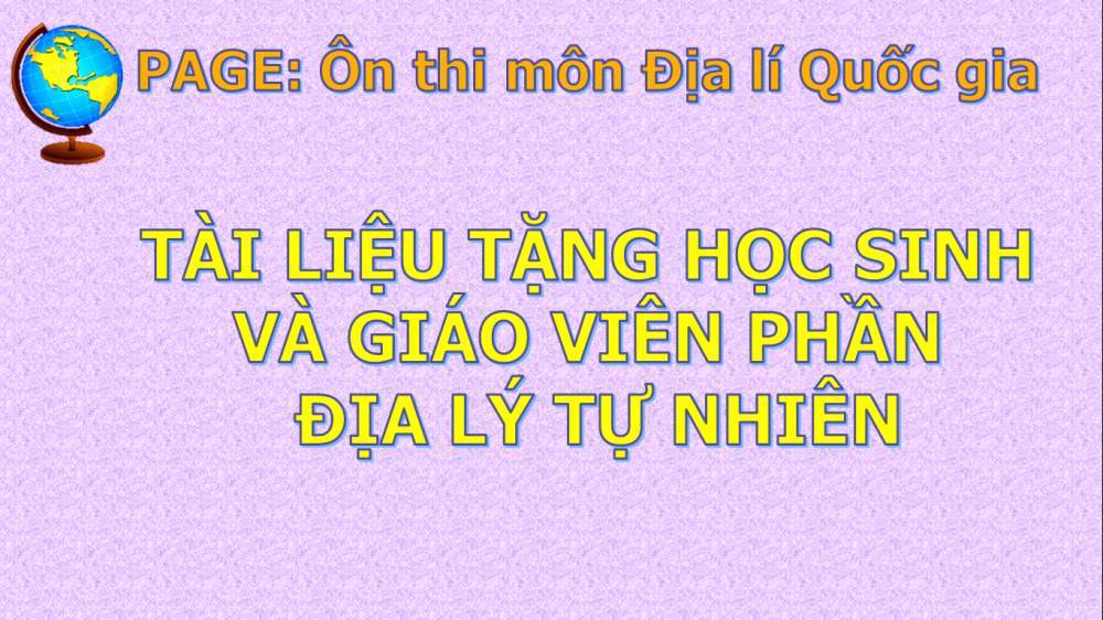 TÀI LIỆU TẶNG HỌC SINH VÀ GIÁO VIÊN