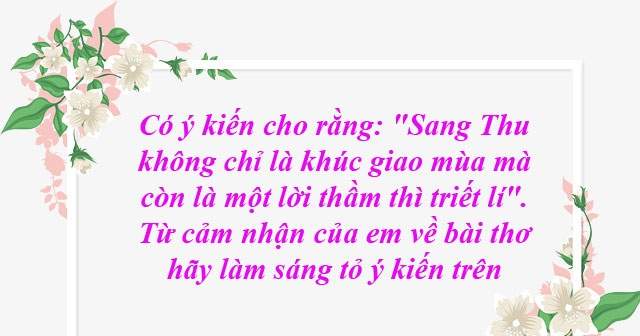 Có ý kiến cho rằng: