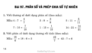 Bài 97: Phân số và phép chia số tự nhiên