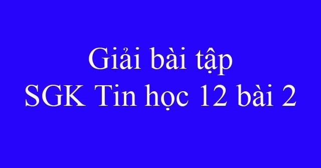 Giải bài tập SGK Tin học 12 bài 2